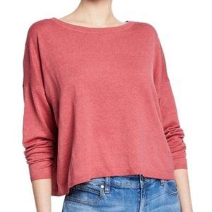 Eileen Fisher Dusty Rose Scoop Neck Pullover Sweater